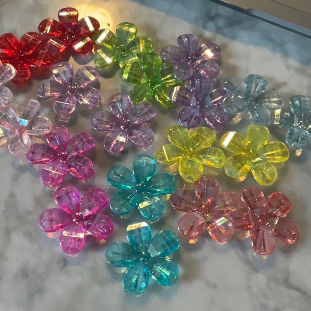 Flower: Acrylic Bead Cap 30mm (10 sets)